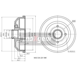 TAMBOUR DE FREIN OPEL CORSA...