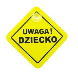 Sticker met zuignap Let op...