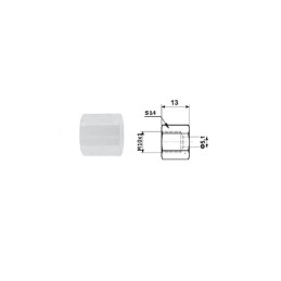 Eindstuk remleiding moer M10x1