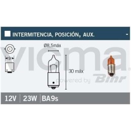 Motorlamp BA9s 9 mm 12V/23W...